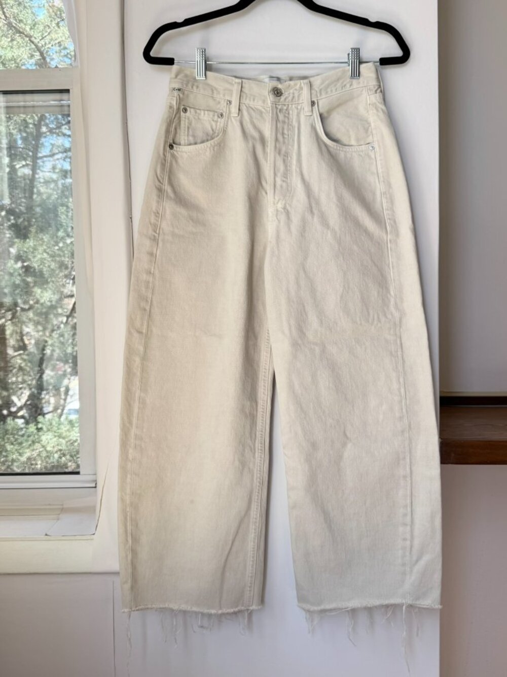 Citizens of Humanity Ayla Baggy Wide Leg Jeans Cream Almondette 25 - Picture 5 of 16